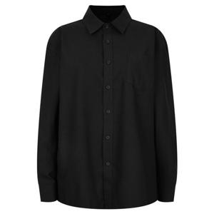 샵앤) 남여공용 카라넥 루즈핏 옥스퍼드 긴발 남방 셔츠 INT-WBL-20548-블랙