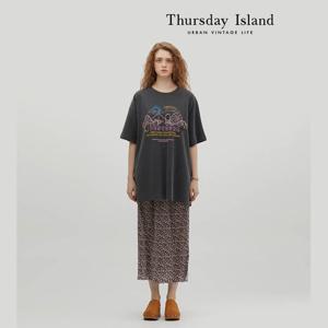 [Thursday Island] 프린트 롱 티셔츠(T234MTS243W)