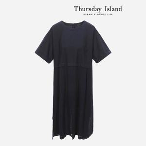 [Thursday Island] 롤업 슬리브 레이어링 원피스(T234MOP634W)