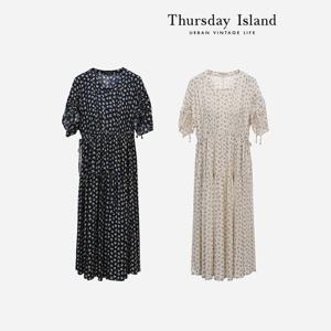 [Thursday Island] 야자수 패턴 티어드 원피스(T234MOP638W)