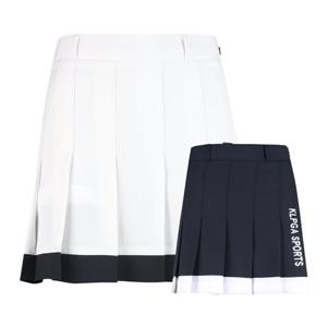 럭스골프 여성 백밴딩 밑단 배색 주름 큐롯 스커트 BMU25M104W