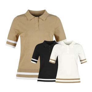 럭스골프 여성 이선 배색 카라 반팔 니트셔츠 JN25M602W