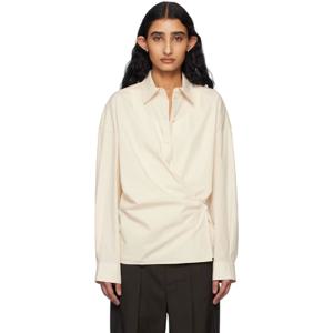 르메르 셔츠 오프 화이트 스트레이트 칼라 트위스트 셔츠 251646F109012