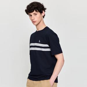 헤지스남성 C/P혼방 컬러블럭 크루넥 티셔츠 HZTS5B546N2