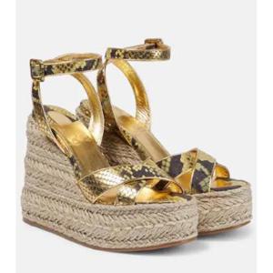 크리스찬루부탱 Mariza 스네이크 프린트 레더 에스파드리유 웨지 P00813261