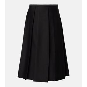 토템 플리츠 울 실크 미디 스커트 P00993462