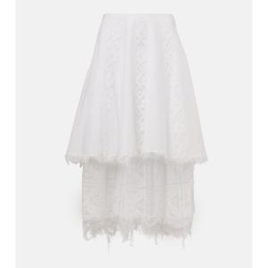 로에베 Paulas Ibiza 코튼 실크 미디 스커트 P01056249