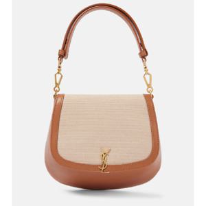 생로랑 Voltaire 레더 캔버스 숄더 백 P01043326