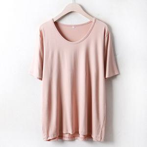 여성 빅사이즈 유넥 스판 반팔 티 WW1733