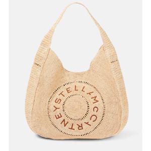 스텔라 매카트니 로고 엠브로이더리 라피아 토트 백 P01046957