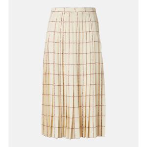 로로피아나 Clea 플리츠 실크 사브레 스커트 P01011808