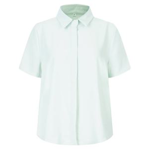 샵앤) 여성 정장 링클프리 히든버튼 카라넥 반팔 블라우스 INT-WBL-20545-라이트민트