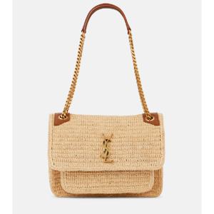 생로랑 Niki 미디엄 라피아 숄더 백 P01070121