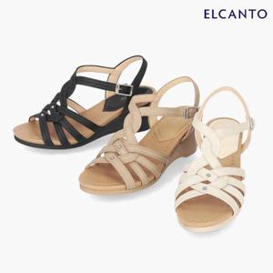 엘칸토  (LCWW36U326) 여성 염소가죽 웨지 샌들 5.5.cm