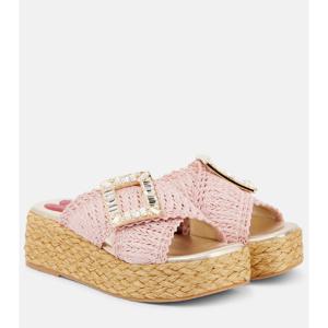 로저비비에 Espa 60 임벨리시드 라피아 에스파드리유 샌들 P01061624