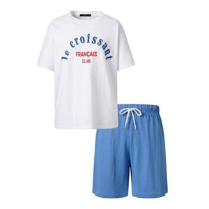 [르샵]레터링 티셔츠 밴딩 숏 팬츠 셋업 (DP2OW039A)