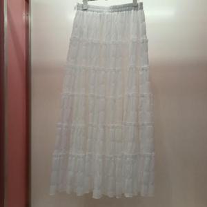 Destijl HC06 A라인 캉캉 플레어 플리츠 허리밴딩 깔끔한 무지 롱스커트 치마 D2523sk13W