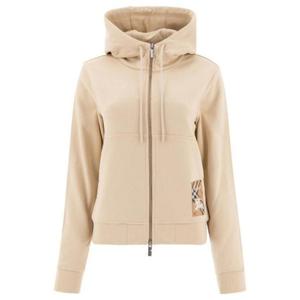 버버리 로고 패치 지퍼 드로스트링 후드 티셔츠 8103498 A4186 TP934457419