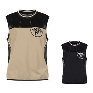 럭스골프 여성 라운드넥 우븐 매치 메쉬 베스트 조끼 MW25M514W