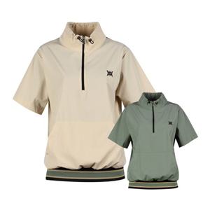 럭스골프 여성 반집업 삼각 메쉬 반팔 아노락 셔츠 MW25M610W