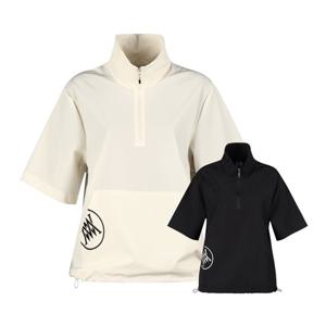 럭스골프 여성 반집업 벤틸레이션 스트링 반팔 아노락 셔츠 MW25M612W