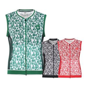 럭스골프 여성 스마일 메쉬 풀집업 베스트 조끼 BMU25M502W
