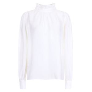 샵앤) 여성 프릴넥 셔링 시스루 하객룩 긴팔 블라우스 CON-WBL-20636-아이보리