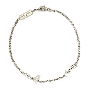 25FW 생로랑 모노그램 로고 참 브레이슬릿 실버 692489 Y1526 8368