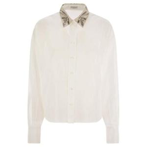 브루넬로 쿠치넬리 플로럴 자수 롱슬리브 셔츠 MH911RH606 C100 TP935044892