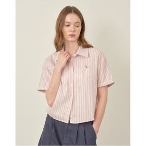 [르샵]소매 롤업 스트라이프 자수 반팔 셔츠 (DP2BA035A)