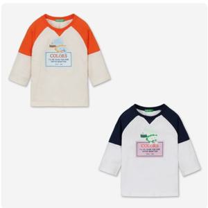 [베네통키즈]7부배색라글란티셔츠(2컬러) QATS18431