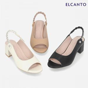 엘칸토  (LCWW40U526) 여성 양가죽 투웨이 토 오픈 샌들 5cm