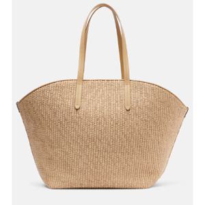 Brunello Cucinelli 라지 레더 트리밍 라피아 바스켓 백 P01037889