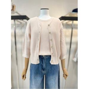 [더아이잗컬렉션]브이넥 메탈 포인트 니트 가디건 (CP4A1CD121-P