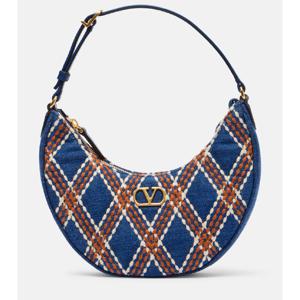 발렌 Quiltie 67 엠브로이더리 데님 숄더 백 P01056321