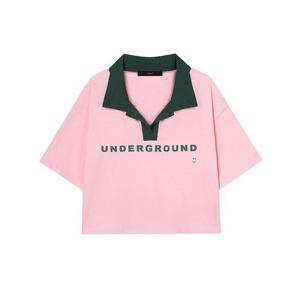 [르샵]코튼 카라 크롭 반팔 티셔츠 (DP2LW033A)