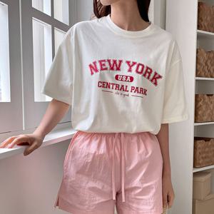 나야홍 / 아이우먼 뉴욕박시프린팅반팔티 GYP653M506 빅사이즈