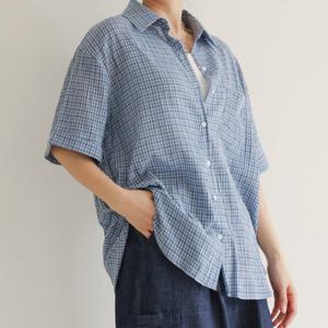 나야홍 / 아이우먼 밴드심플포켓체크남방 WBU664M506 빅사이즈