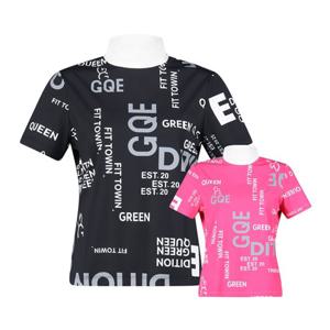 럭스골프 여성 모크넥 레빗 레터링 반팔 이너 티셔츠 GQ25M306W