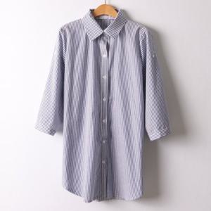 나야홍 / 아이우먼 ST줄지롤업소매남방 IRI775M506 빅사이즈