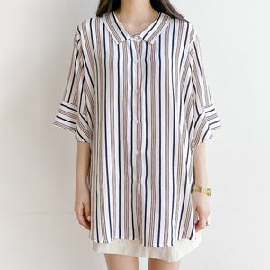 나야홍 / 아이우먼 크로와상롱블라우스 IRE421M506 빅사이즈