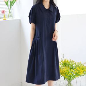 나야홍 / 아이우먼 이프카라주름반팔원피스 SMU753M506 빅사이