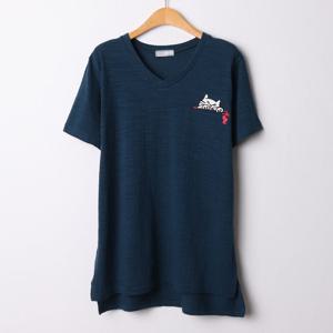 나야홍 / 아이우먼 야옹이자수반팔티셔츠 RII892M506 빅사이즈