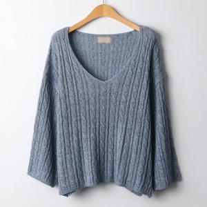 나야홍 / 아이우먼 꽈배기체인V넥8부티 RMI979M506 빅사이즈