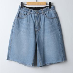 나야홍 / 아이우먼 워싱밑단컷팅5부팬츠 MDI897M506 빅사이즈