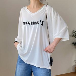 나야홍 / 아이우먼 여리스타일브이티셔츠 BAU767M506 빅사이즈