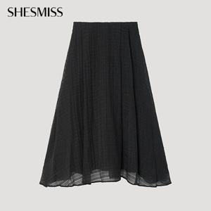 [쉬즈미스] 레이스 플레어 롱스커트_SWWSKP32080_BK