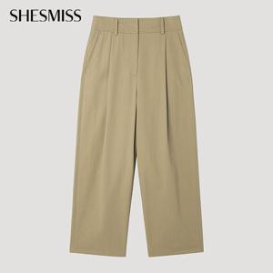 [쉬즈미스] 핀턱 코튼 와이드 팬츠_SWWSLP32120_BE
