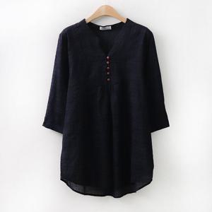 나야홍 / 아이우먼 반오픈자개7부남방 CO6325M506 빅사이즈