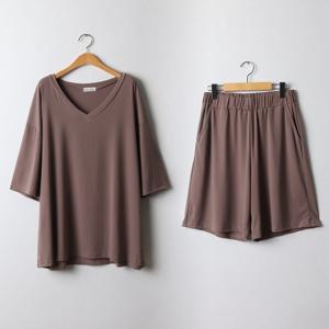 나야홍 / 아이우먼 스판브이티팬츠투피스 RAI926M506 빅사이즈